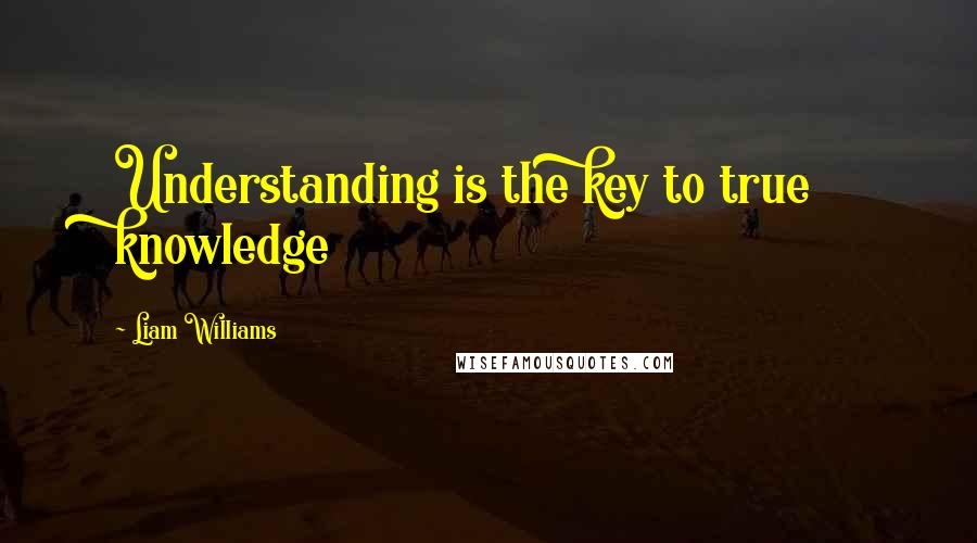 Liam Williams Quotes: Understanding is the key to true knowledge