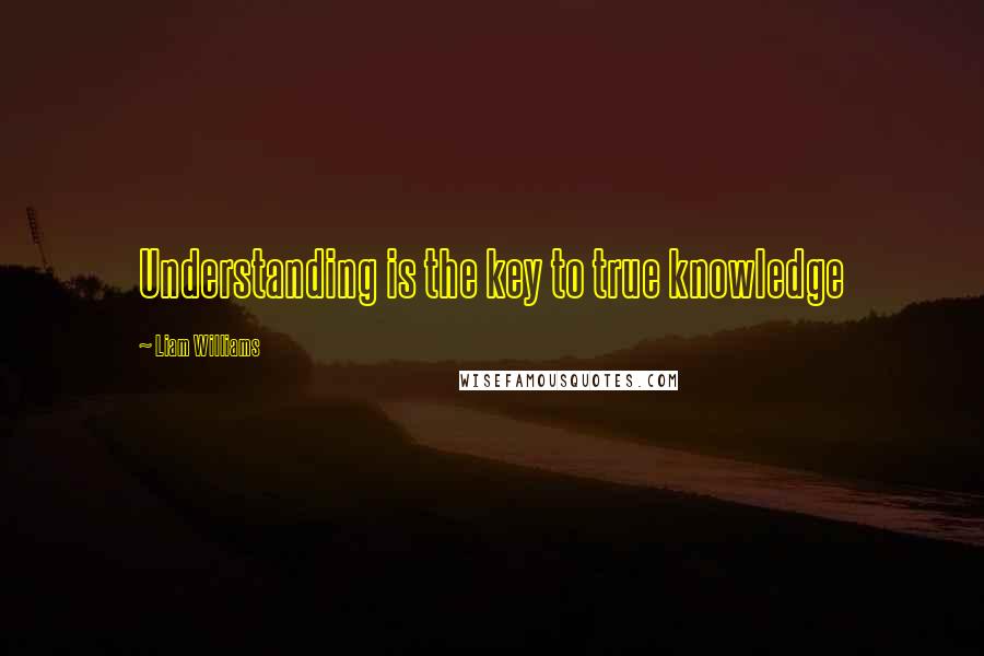 Liam Williams Quotes: Understanding is the key to true knowledge