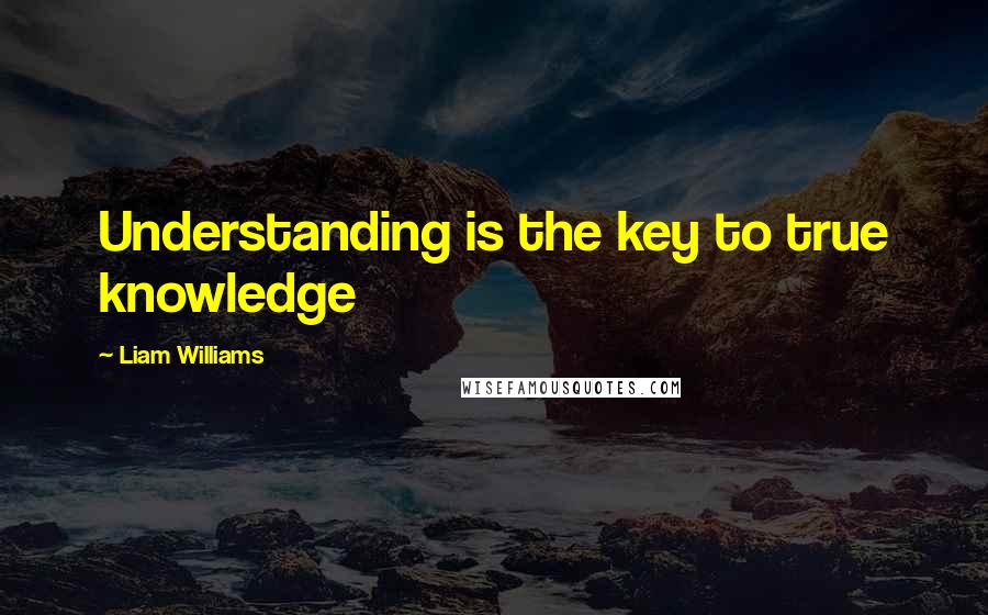 Liam Williams Quotes: Understanding is the key to true knowledge