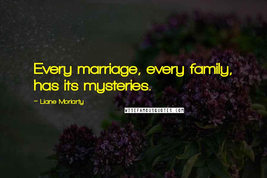 Liane Moriarty Quotes: Every marriage, every family, has its mysteries.