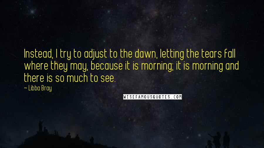 Libba Bray Quotes: Instead, I try to adjust to the dawn, letting the tears fall where they may, because it is morning; it is morning and there is so much to see.