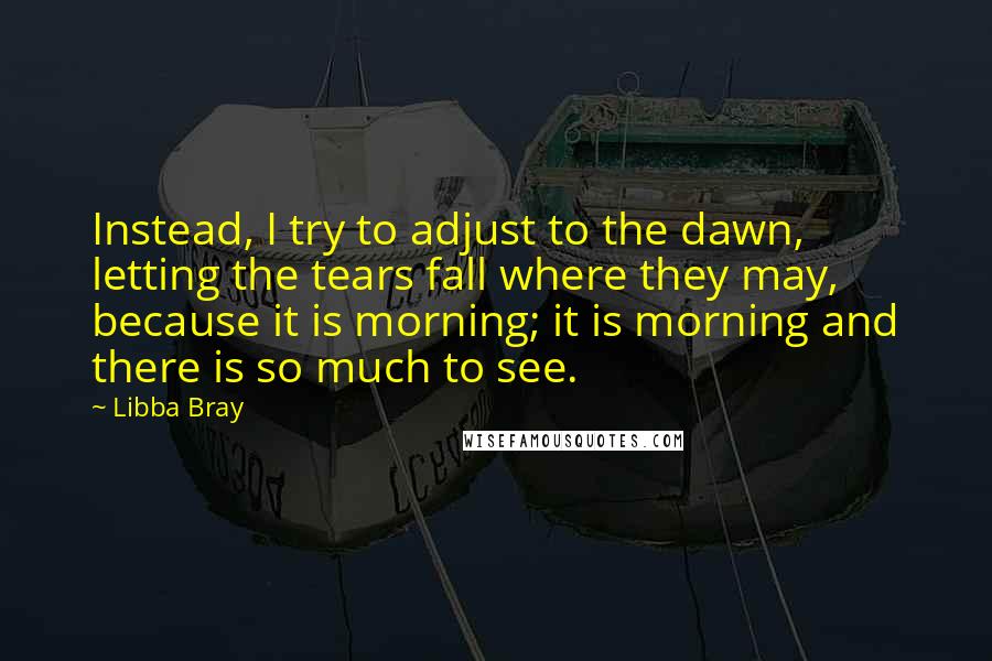 Libba Bray Quotes: Instead, I try to adjust to the dawn, letting the tears fall where they may, because it is morning; it is morning and there is so much to see.