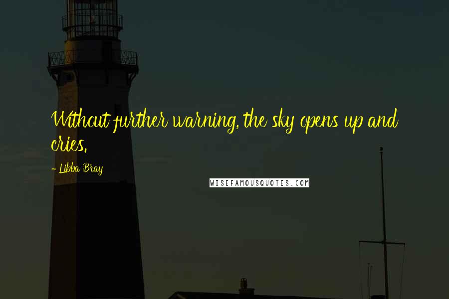 Libba Bray Quotes: Without further warning, the sky opens up and cries.