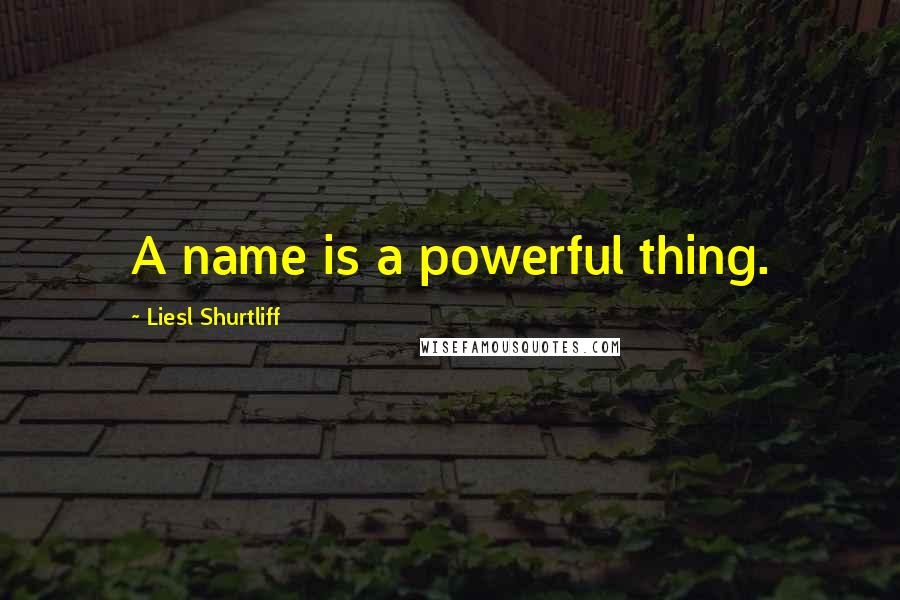 Liesl Shurtliff Quotes: A name is a powerful thing.