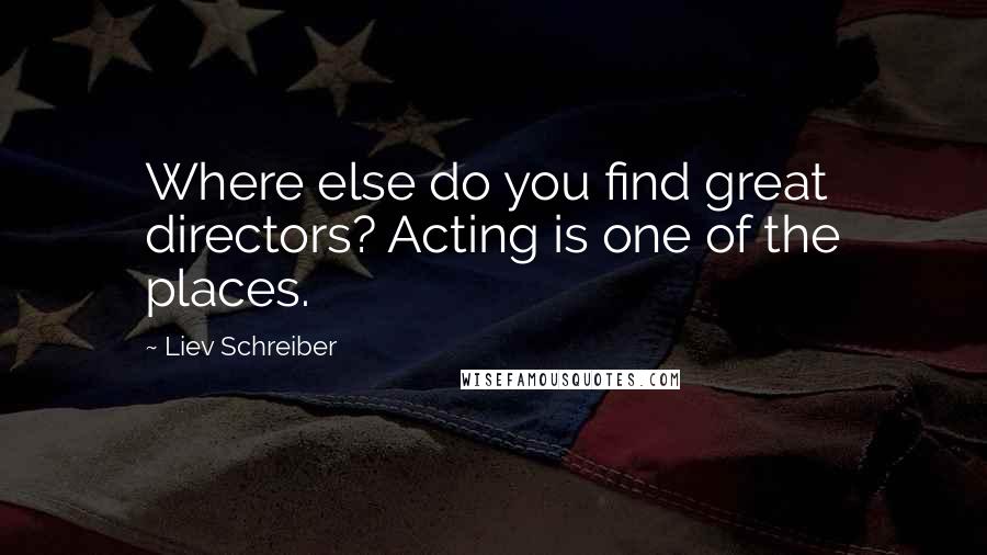 Liev Schreiber Quotes: Where else do you find great directors? Acting is one of the places.
