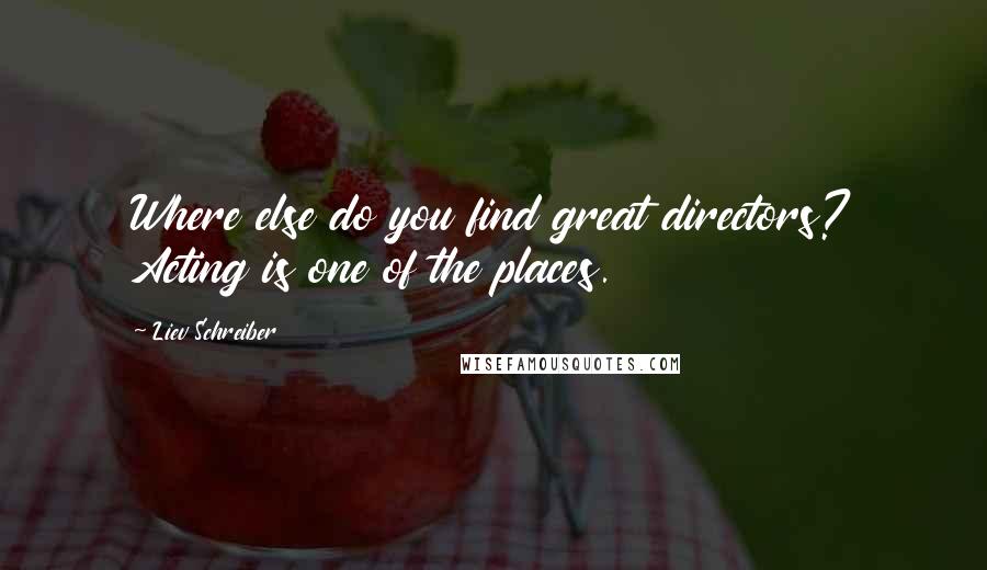 Liev Schreiber Quotes: Where else do you find great directors? Acting is one of the places.