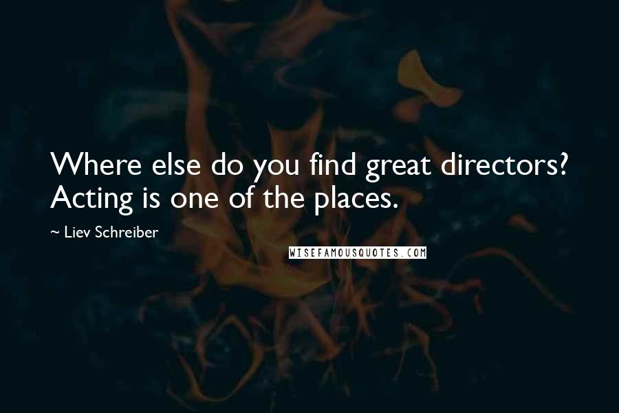 Liev Schreiber Quotes: Where else do you find great directors? Acting is one of the places.