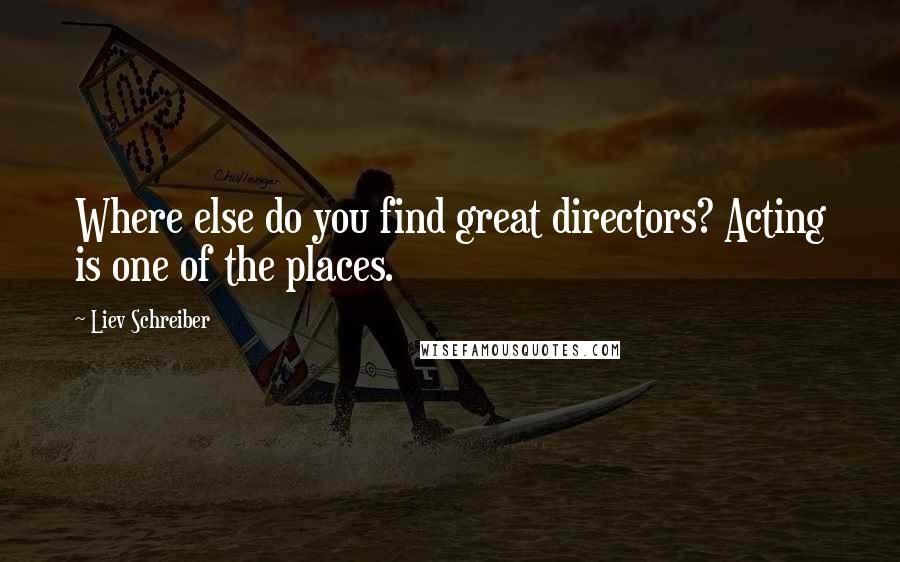 Liev Schreiber Quotes: Where else do you find great directors? Acting is one of the places.