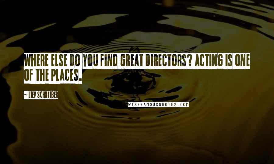 Liev Schreiber Quotes: Where else do you find great directors? Acting is one of the places.