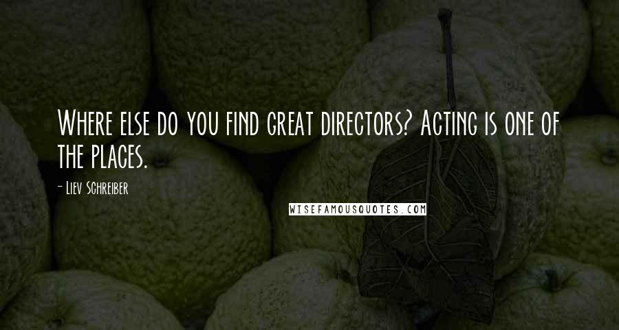 Liev Schreiber Quotes: Where else do you find great directors? Acting is one of the places.