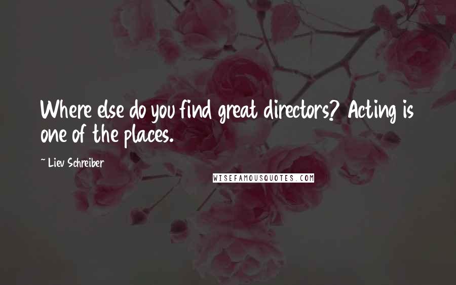 Liev Schreiber Quotes: Where else do you find great directors? Acting is one of the places.