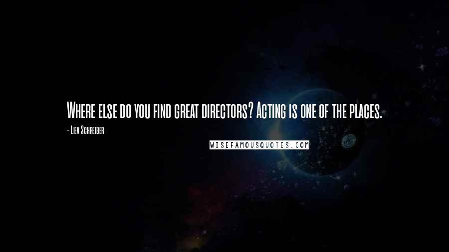 Liev Schreiber Quotes: Where else do you find great directors? Acting is one of the places.