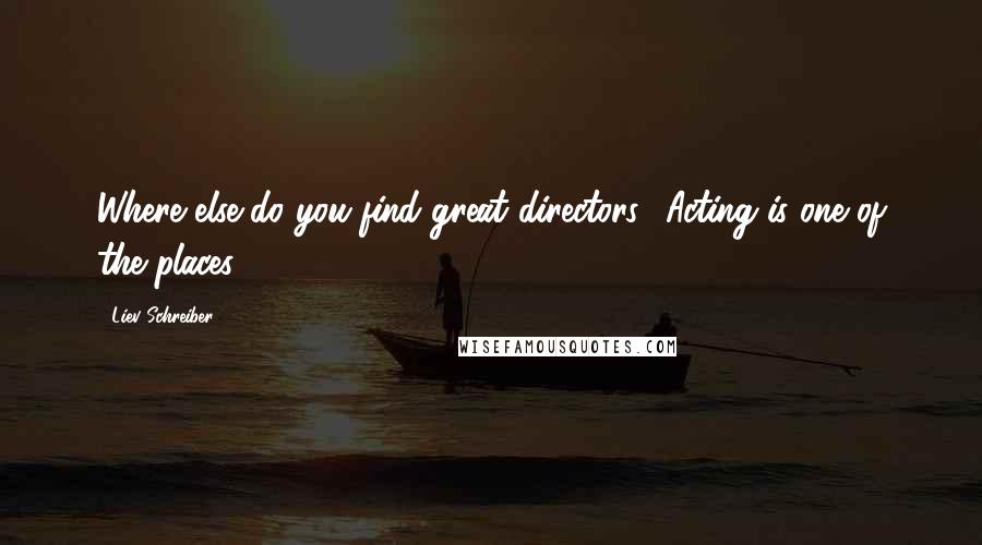 Liev Schreiber Quotes: Where else do you find great directors? Acting is one of the places.