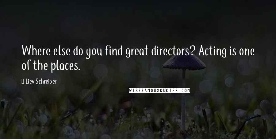 Liev Schreiber Quotes: Where else do you find great directors? Acting is one of the places.