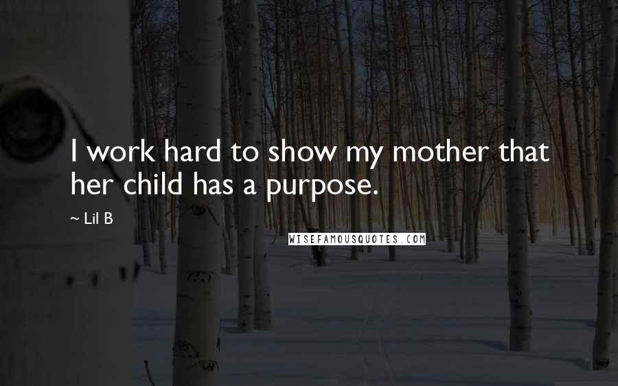 Lil B Quotes: I work hard to show my mother that her child has a purpose.