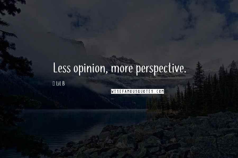 Lil B Quotes: Less opinion, more perspective.