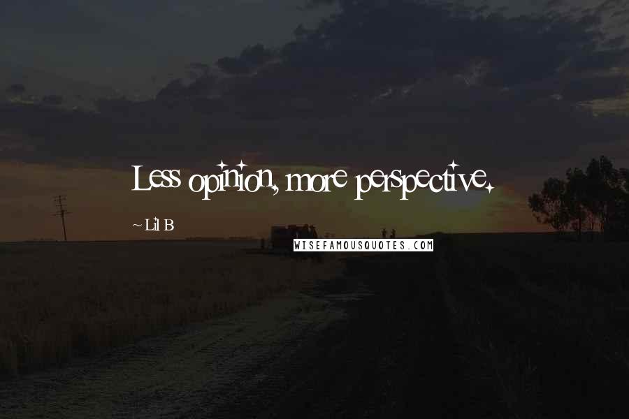 Lil B Quotes: Less opinion, more perspective.
