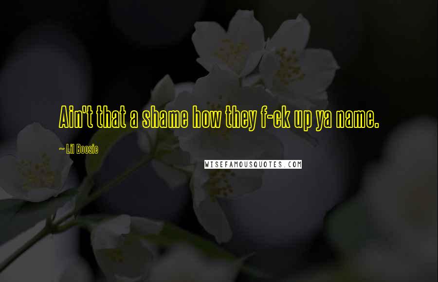 Lil Boosie Quotes: Ain't that a shame how they f-ck up ya name.