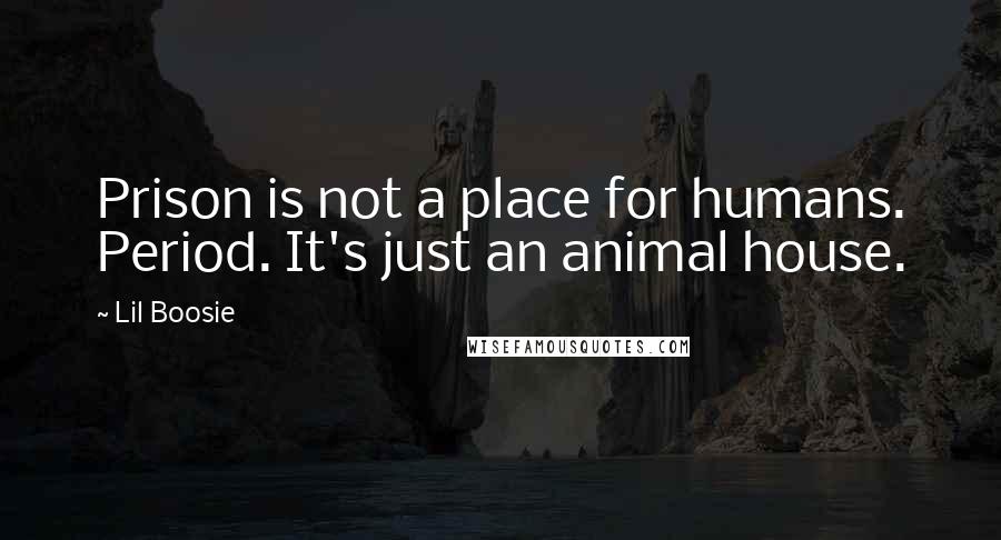 Lil Boosie Quotes: Prison is not a place for humans. Period. It's just an animal house.