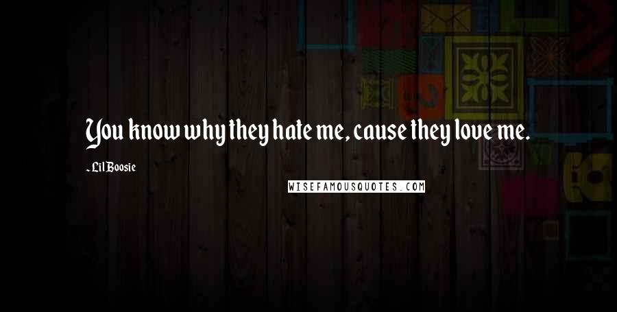 Lil Boosie Quotes: You know why they hate me, cause they love me.