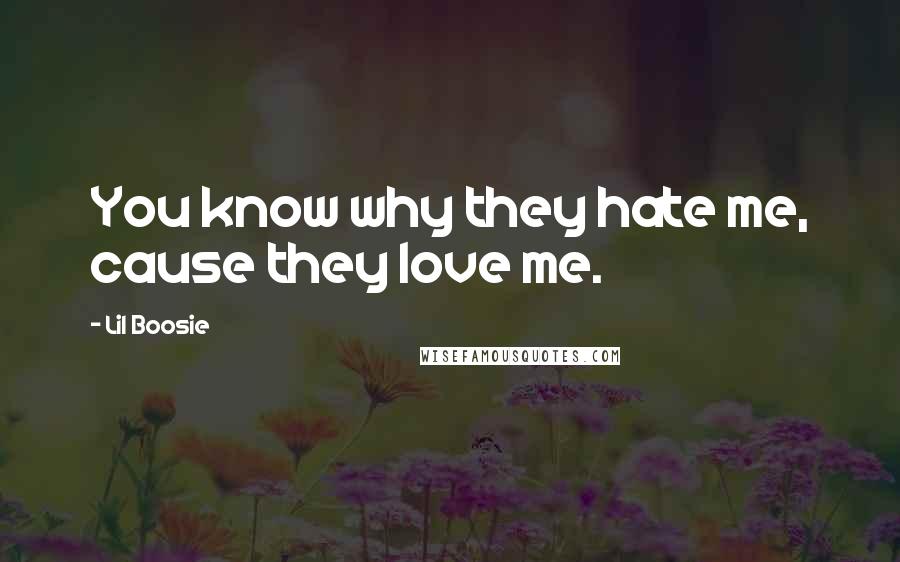 Lil Boosie Quotes: You know why they hate me, cause they love me.