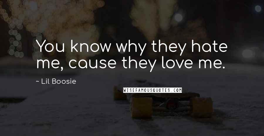 Lil Boosie Quotes: You know why they hate me, cause they love me.