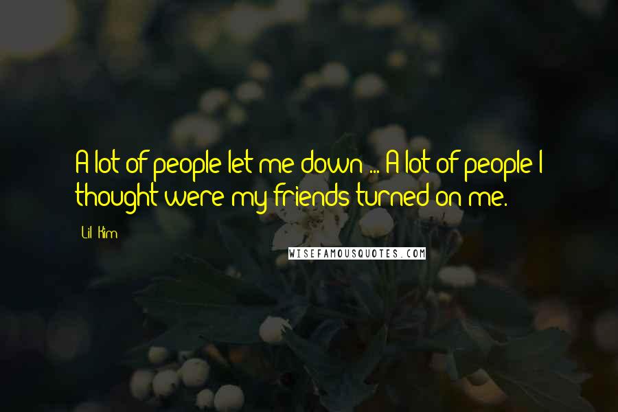 Lil' Kim Quotes: A lot of people let me down ... A lot of people I thought were my friends turned on me.