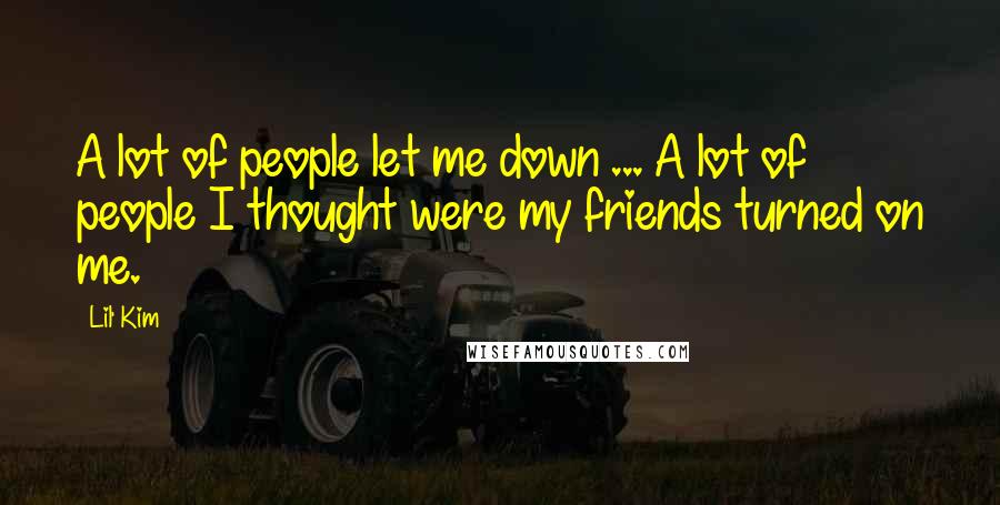 Lil' Kim Quotes: A lot of people let me down ... A lot of people I thought were my friends turned on me.