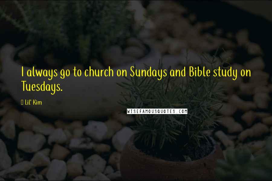 Lil' Kim Quotes: I always go to church on Sundays and Bible study on Tuesdays.