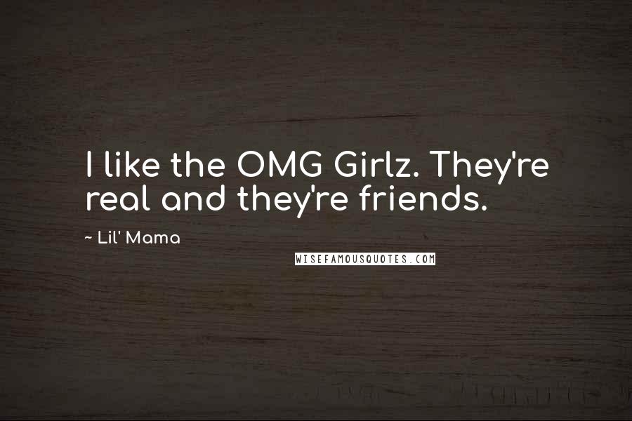 Lil' Mama Quotes: I like the OMG Girlz. They're real and they're friends.