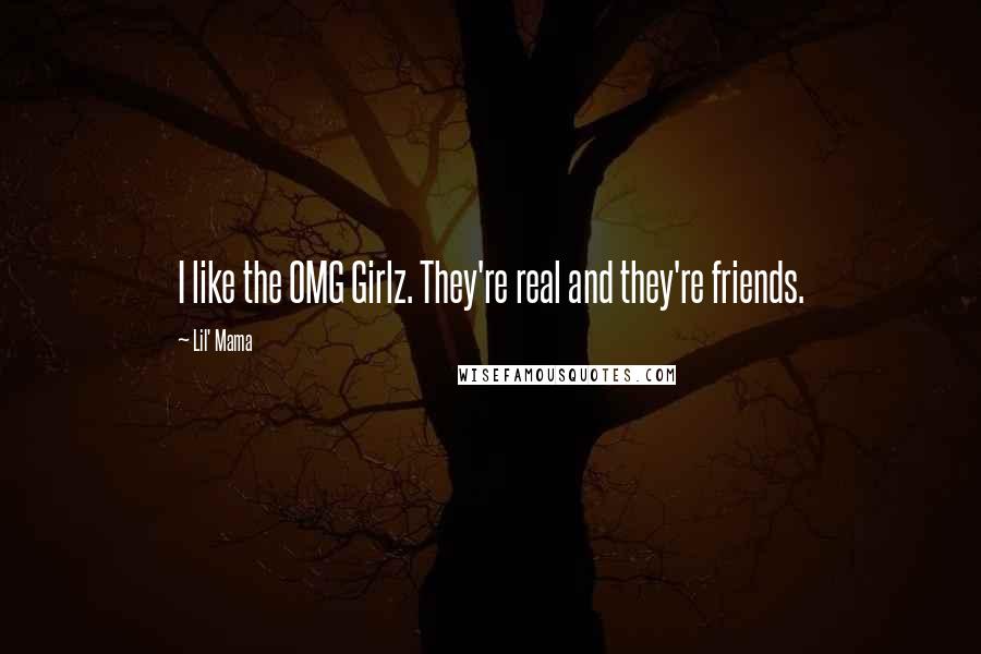Lil' Mama Quotes: I like the OMG Girlz. They're real and they're friends.