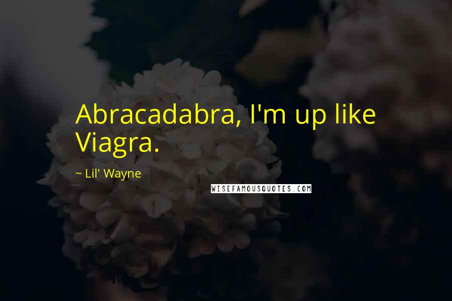 Lil' Wayne Quotes: Abracadabra, I'm up like Viagra.