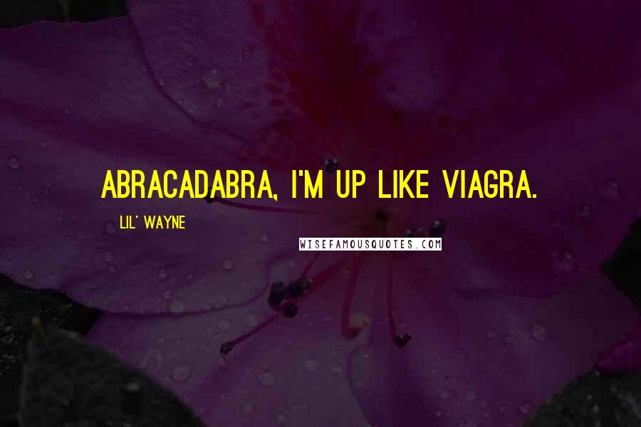 Lil' Wayne Quotes: Abracadabra, I'm up like Viagra.