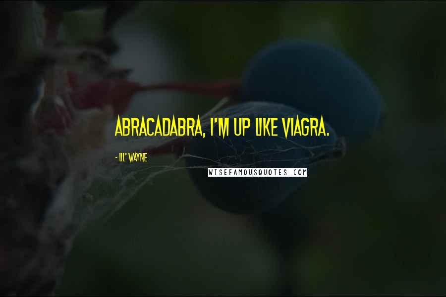 Lil' Wayne Quotes: Abracadabra, I'm up like Viagra.