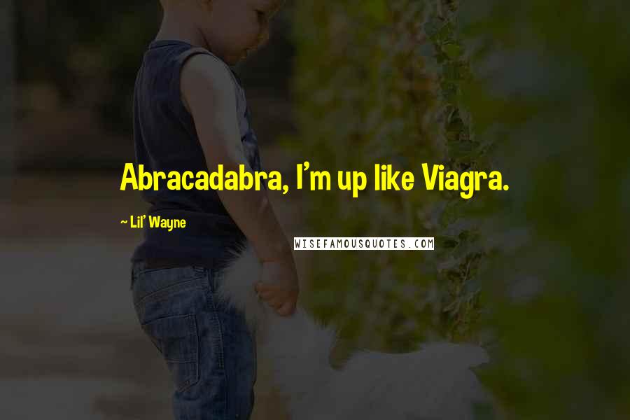 Lil' Wayne Quotes: Abracadabra, I'm up like Viagra.