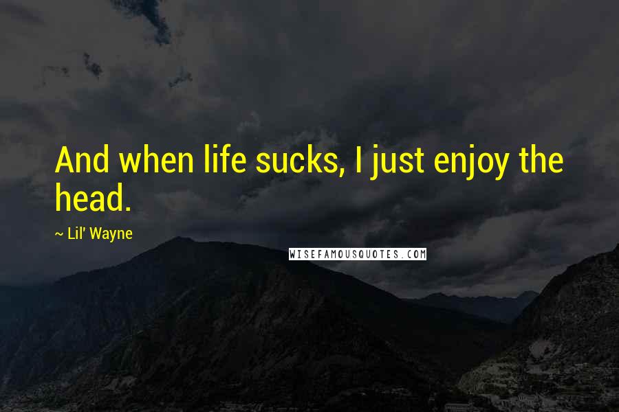 Lil' Wayne Quotes: And when life sucks, I just enjoy the head.