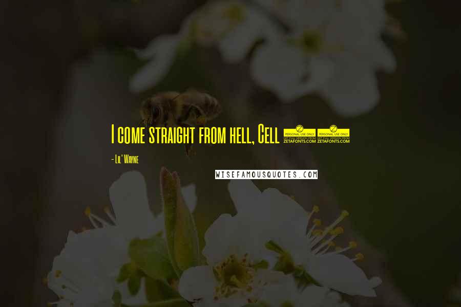 Lil' Wayne Quotes: I come straight from hell, Cell 23