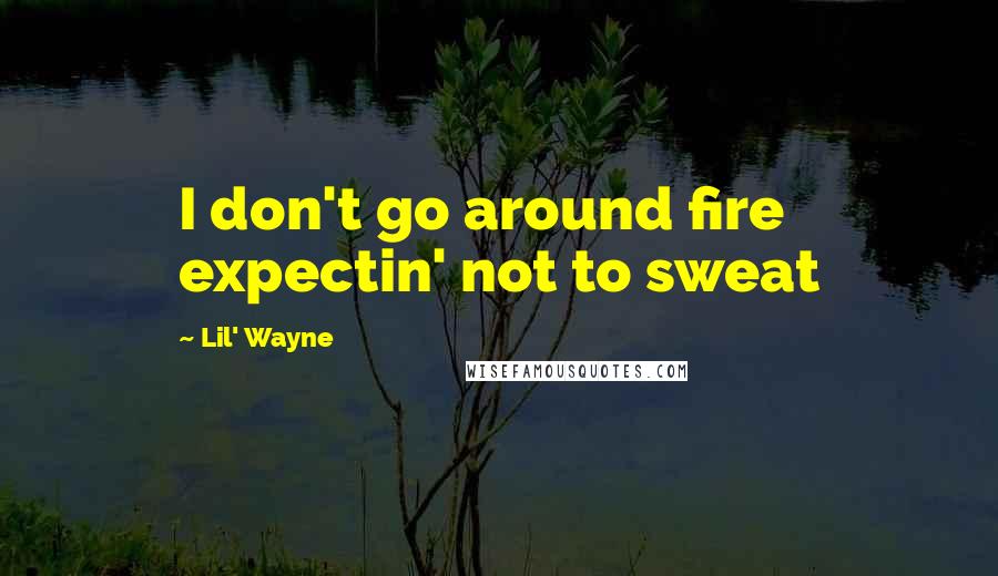 Lil' Wayne Quotes: I don't go around fire expectin' not to sweat