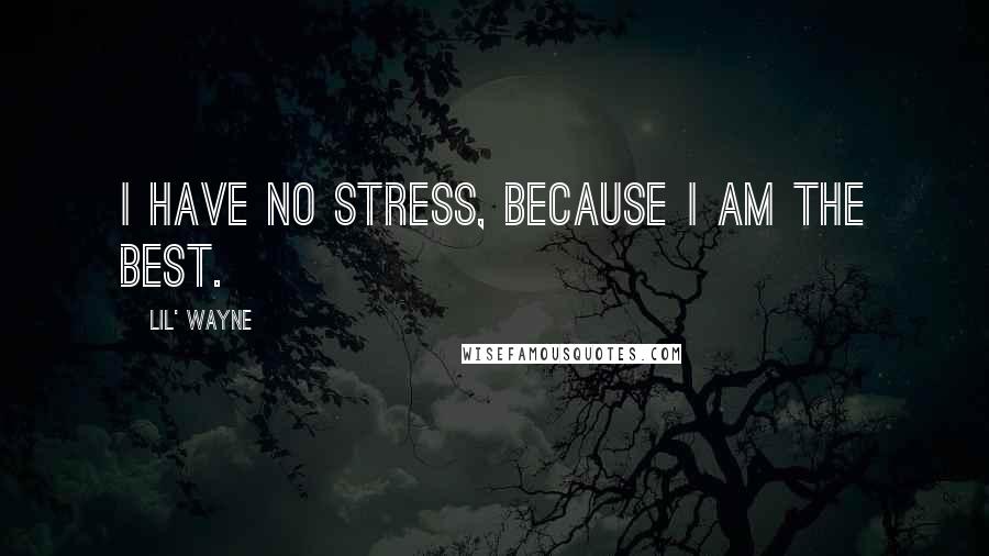 Lil' Wayne Quotes: I have no stress, because I am the best.