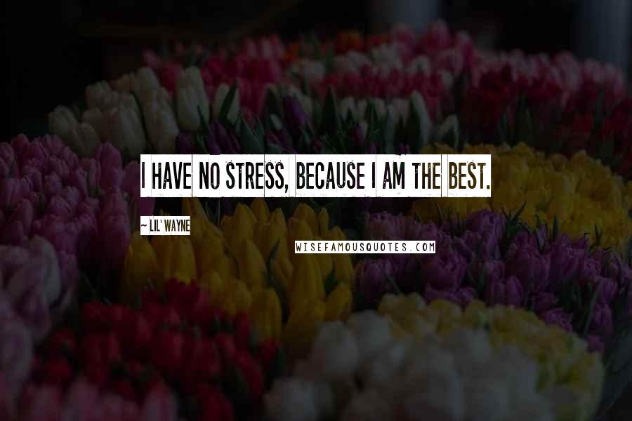 Lil' Wayne Quotes: I have no stress, because I am the best.