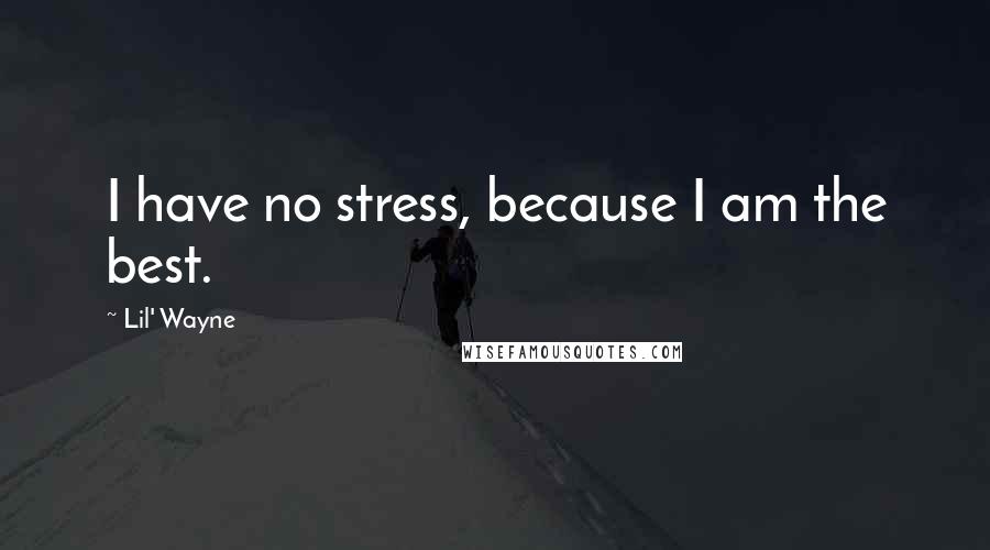 Lil' Wayne Quotes: I have no stress, because I am the best.