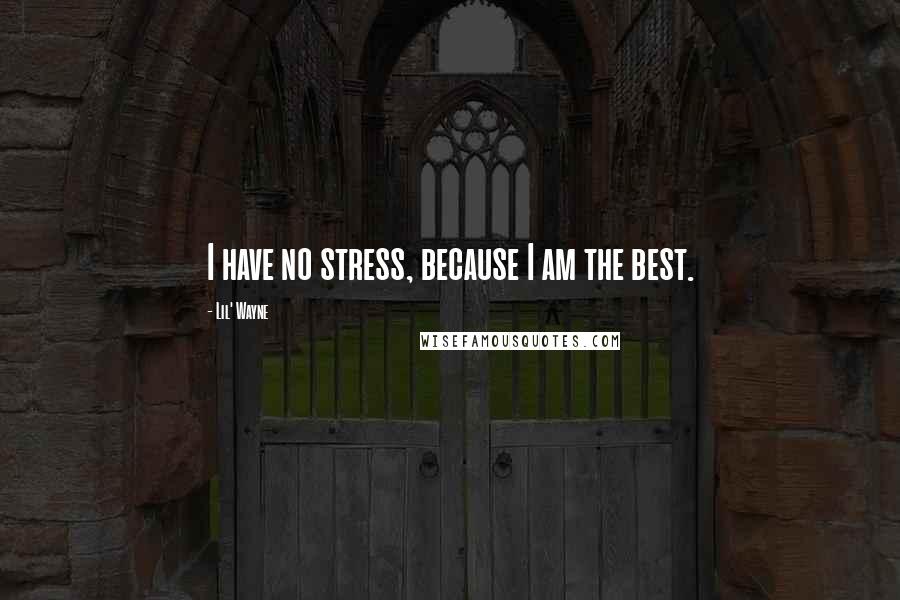 Lil' Wayne Quotes: I have no stress, because I am the best.