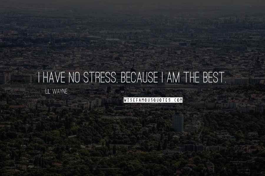 Lil' Wayne Quotes: I have no stress, because I am the best.