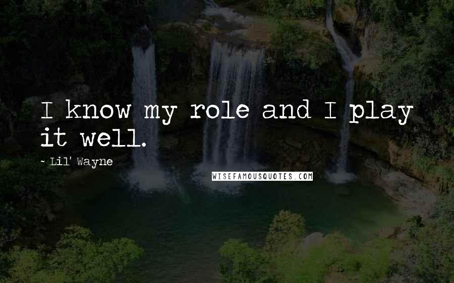 Lil' Wayne Quotes: I know my role and I play it well.