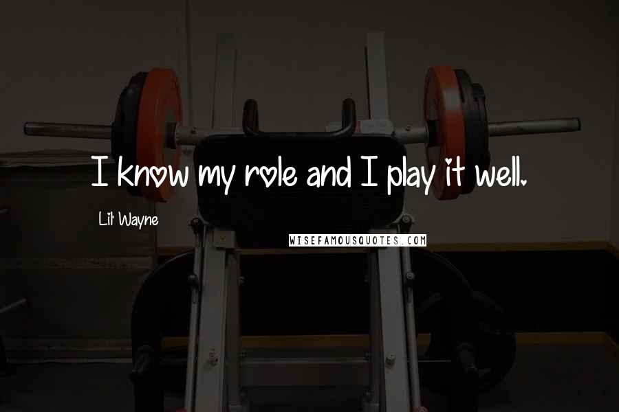 Lil' Wayne Quotes: I know my role and I play it well.