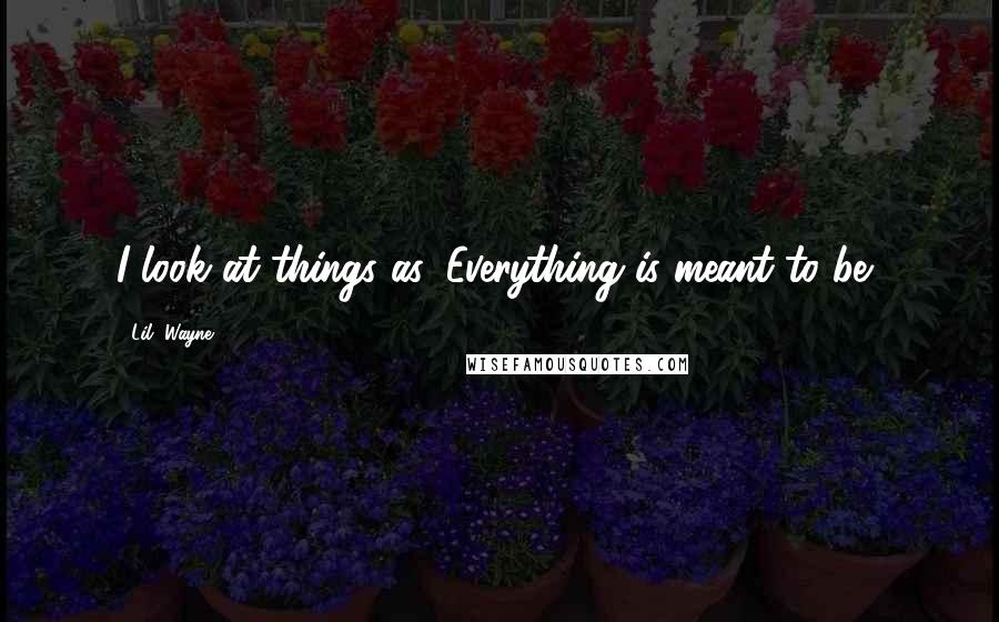 Lil' Wayne Quotes: I look at things as 'Everything is meant to be.'