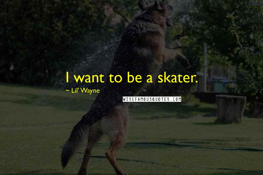 Lil' Wayne Quotes: I want to be a skater.