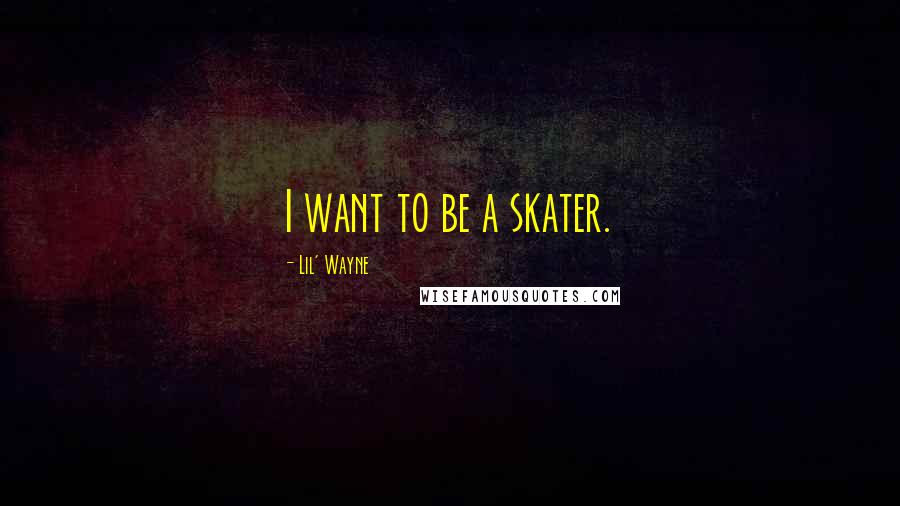 Lil' Wayne Quotes: I want to be a skater.