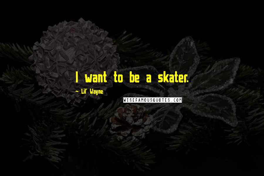 Lil' Wayne Quotes: I want to be a skater.