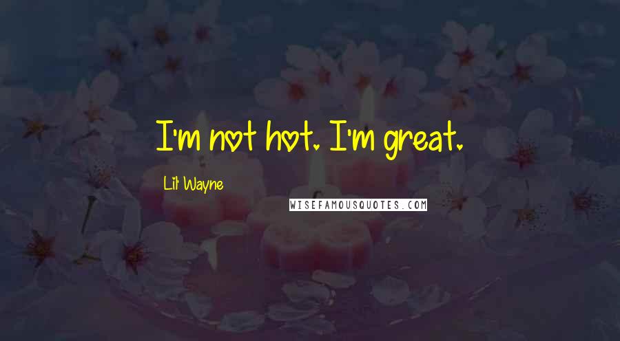 Lil' Wayne Quotes: I'm not hot. I'm great.